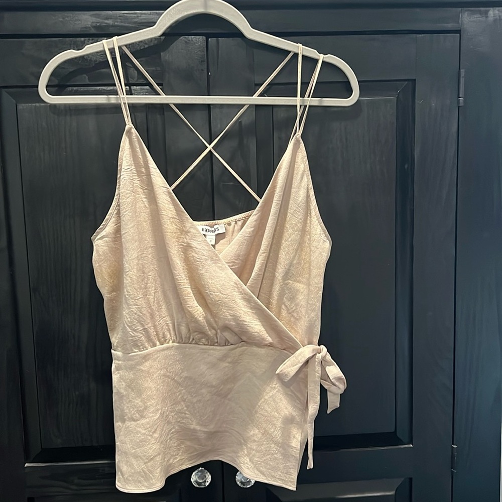 NWT express gold strappy cami medium